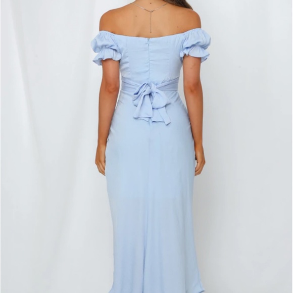 Hello Molly Light Blue Off-Shoulder Maxi Dress - Picture 2 of 4
